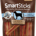 SmartBones SmartSticks 25 count peanut butter free rawhide chews for dogs