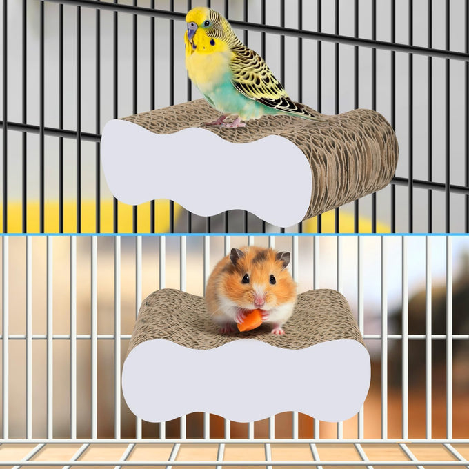 Katumo 4.9x3.1x1.6 inch corrugated paper parrot perch stand with two built-in wing nuts & bolts
