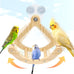 Wooden Bird Perch Toy with 4 Swinging Perches for Parakeet, Budgies, Conure, and Parrot Exercise and Enrichment