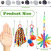 Quozuo small bird toys for parakeets, parrot, cockatiel, 4-piece bird cage accessories set