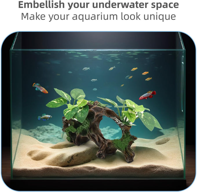 realaqcc artificial driftwood cave aquarium decor ornaments for betta fish tank accessories