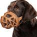 Barkless dog muzzle for biting, chewing and scavenging, humane cage mouth cover for medium aggressive reactive dogs, black, medium