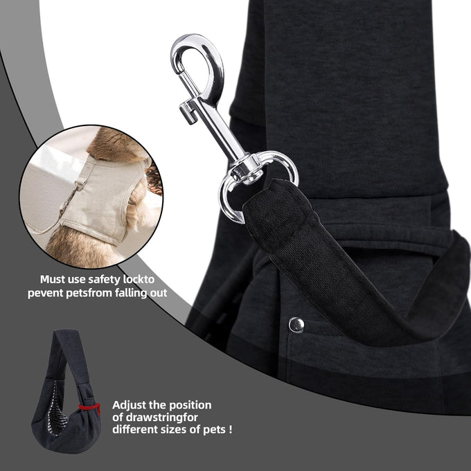 dog carrier sling - reversible puppy carrier purse with storage pocket