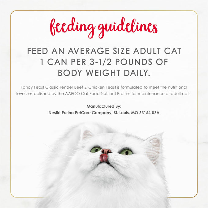 Purina fancy feast tender beef and chicken wet cat food 24 pack 3 oz cans