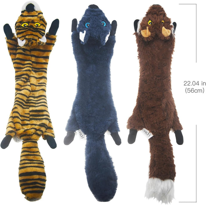 Sharlovy dog squeaky toys 5 pack plush no stuffing crinkle durable pet chew for large medium small puppies