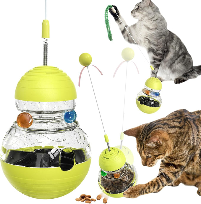 TLKNG Cat Toy Indoor Wobble Treat Dispenser Ball Puzzle Feeder Enrichment Toys & Mental Stimulation