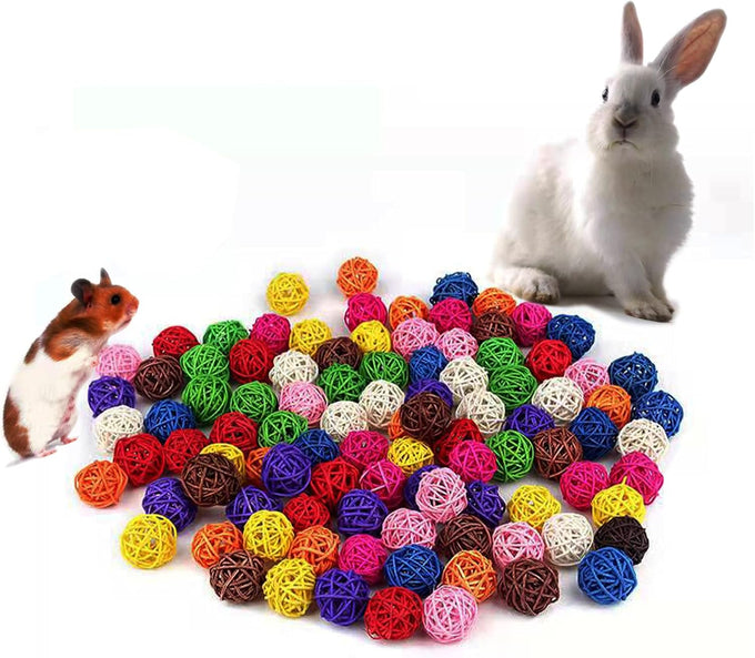 parrot chew toys 30pcs 1.2inch rattan wicker balls for parakeet conures hamsters bunny toys