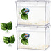 MoonOrange 0.2 Gallon Mini Betta Fish Tank Kit with LED Light Base, Stackable Cube Tank for Small Fish and Pets