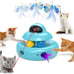 Mohaya 4-in-1 Interactive Cat Toy with Laser, Feather, and Track Balls - USB Rechargeable White