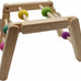 12-inch foldable hardwood parrot climbing bridge with colorful beads, 2 pack tri-section cage accessories for small birds