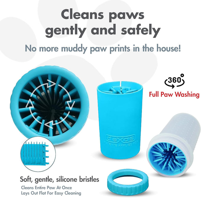 Dexas MudBuster Portable Dog Paw Cleaner, Medium, Blue - Effective Pet Cleaning Solution