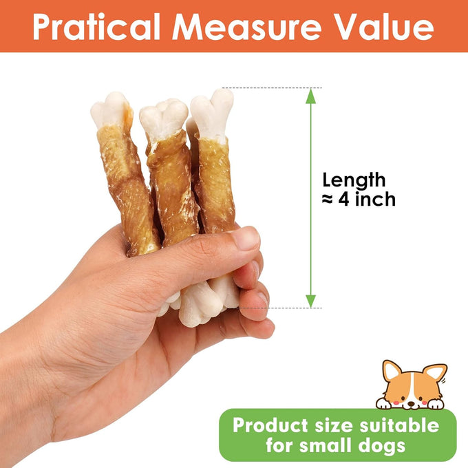 MON2SUN 4-Inch Chicken Wrapped Calcium Bones, 10oz for Puppies & Small Dogs