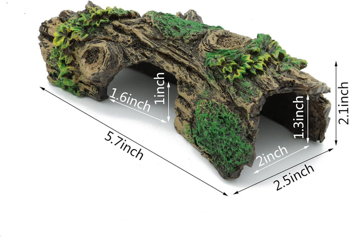 JIH resin hollow tree trunk ornament, betta house cave wood decoration for 5.7x2.5x2.1 inches fish tank