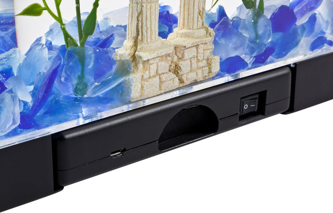 Tetra LED half moon aquarium kit with clear plastic fish tank ideal for betta fish care, small, 1.1 gallons, energy-efficient LED lighting