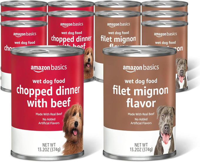 Amazon Basics Puppy Canned Dog Food, Chicken & Beef, 13.2oz, 12-Pack