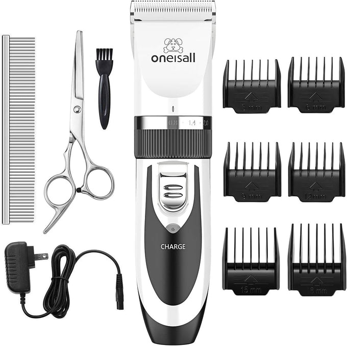 oneisall gold dog clipper kit rechargeable low noise pet shaver for dogs cats pets