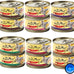 fussie cat super premium canned cat wet food - 12 pack variety pack with hs pet food bowl