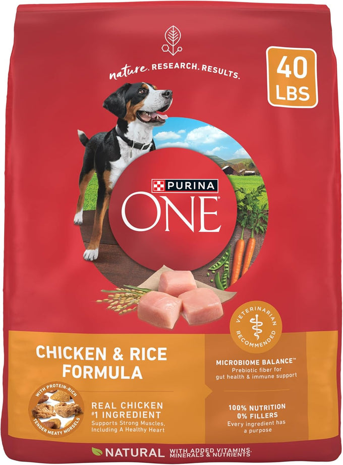 Purina ONE Chicken & Rice Dry Dog Food - 40 lb Bag