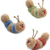 Soft caterpillar kicker for indoor cats, with rattle, ribbon, and catnip, bite resistant, for all ages.
