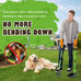 mxf pooper scooper, stainless metal tray and rake set, medium small dog use, long handle, heavy duty, pet supplies, green