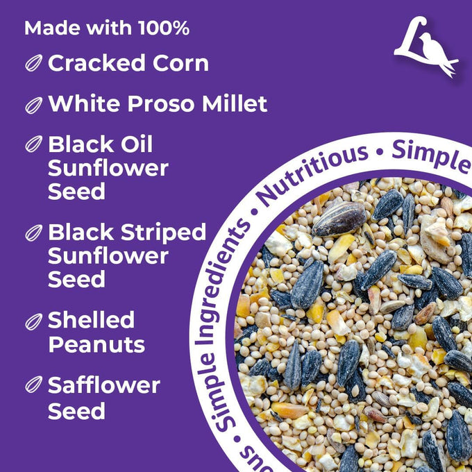 Lyric 20 lb All-Natural Wild Bird Mix with Corn, Nuts, and Sunflower Seeds for Outside Feeders