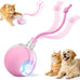 Red Red Interactive Electric Pet Ball Toy for Cats and Dogs with Motion Activation and USB Charging - 5-Inch Diameter