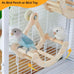 Wooden Bird Perch Toy with 4 Swinging Perches for Parakeet, Budgies, Conure, and Parrot Exercise and Enrichment
