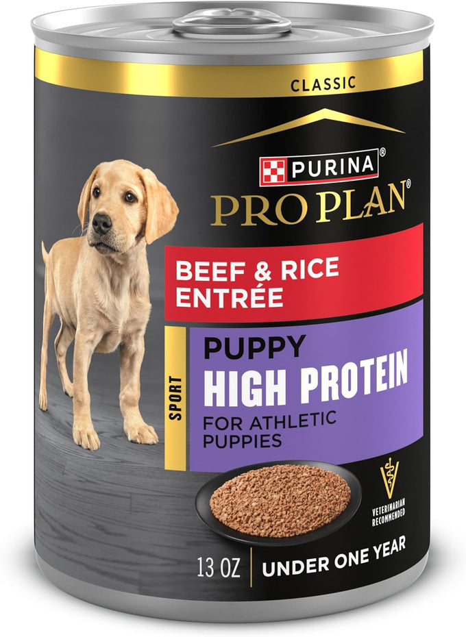 Purina Pro Plan Sport Puppy Food, Beef & Rice, 13oz Cans (Pack of 12)