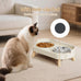 Elevated White Stainless Steel Cat Bowl Set for Indoor Cats with Whisker Fatigue Reduction and Dishwasher Safe -