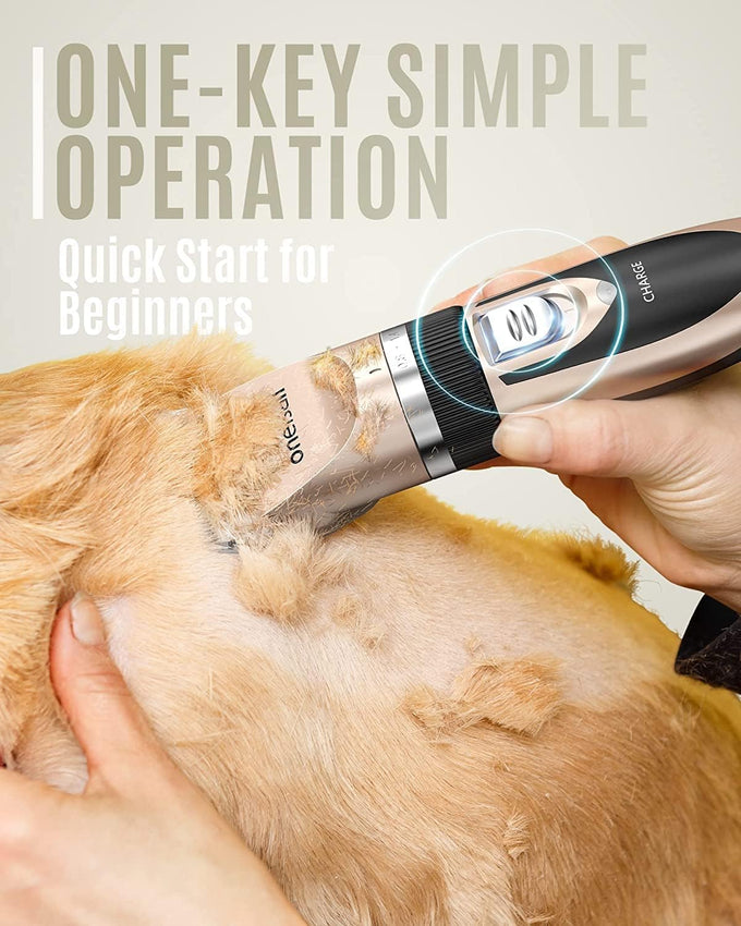 oneisall gold dog clipper kit rechargeable low noise pet shaver for dogs cats pets