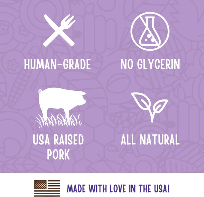 Full Moon Natural Cut Pork Jerky 10 oz Healthy All Natural Dog Treats Human Grade Grain Free Made in USA