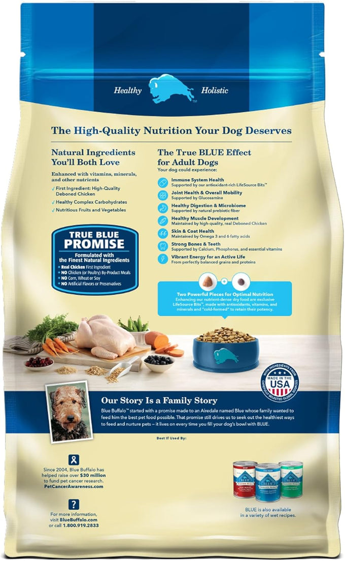 Blue Buffalo Adult Dry Dog Food, Chicken & Brown Rice, 5-lb