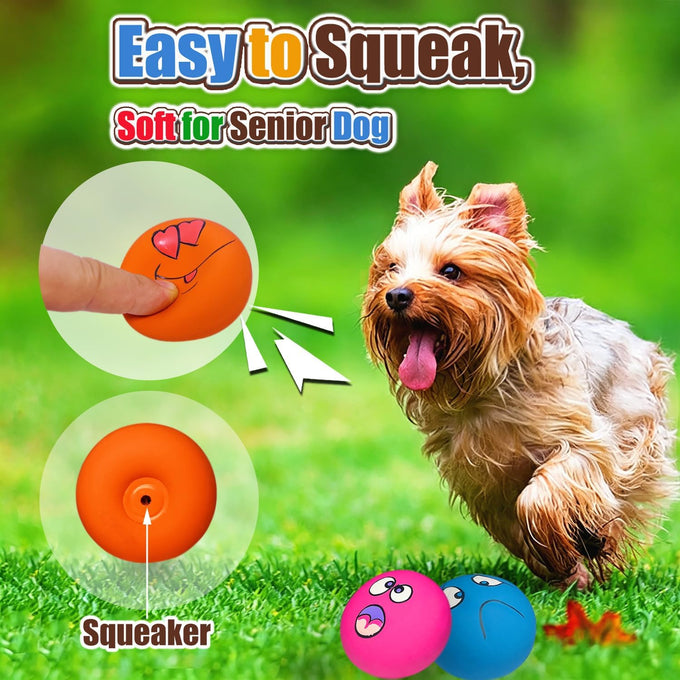 HolySteed Latex Dog Squeaky Toys for Small Dogs, 6pcs, Soft, Natural, Non-Toxic, Lead-Free, Chewing Teething Toy