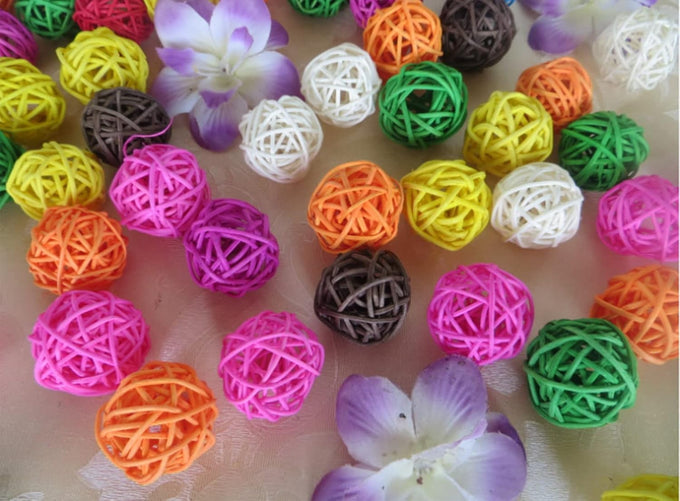parrot chew toys 30pcs 1.2inch rattan wicker balls for parakeet conures hamsters bunny toys