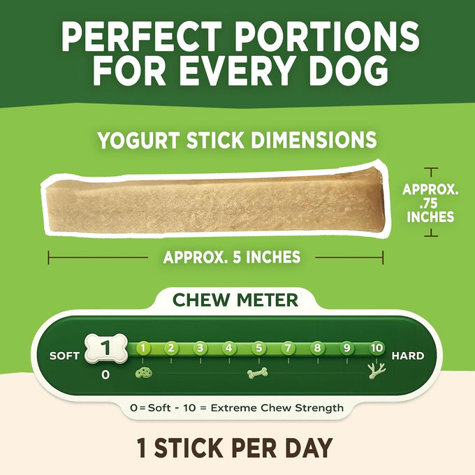 EcoKind Peanut Butter Yogurt Dog Chews - Probiotics, Lactose Free, Grain Free, Natural Dog Treats for All Breeds, USA Made, 25 Chews