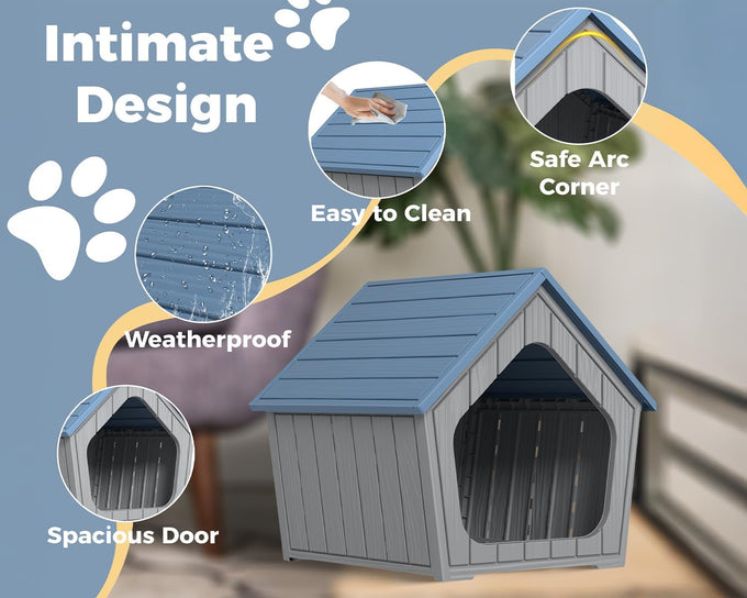 drato dog house indoor outdoor durable resin material houses for small dogs weatherproof cozy shelter