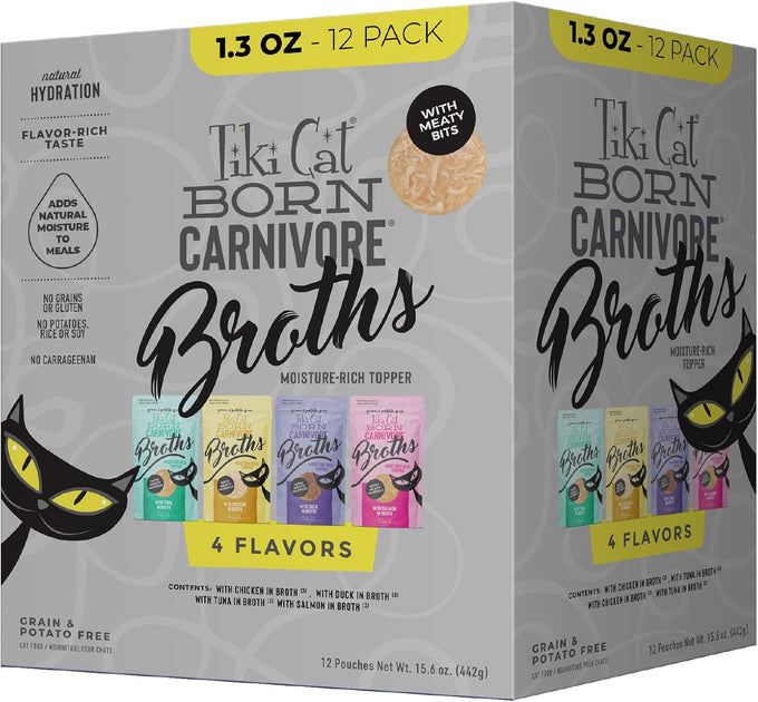 tiki cat born carnivore broths duck chicken recipe hydration supplement cat food topper 12 count