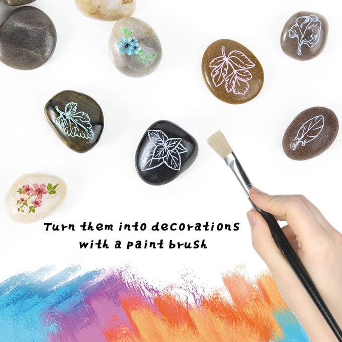 pebbles polished gravel natural mixed color stones small decorative river rock stones 2 pounds