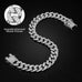 Silver 13mm Wide Metal Dog Chain Collar with Zirconia Diamond Decoration, 10 Inch, Not Adjustable