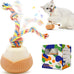 blue rotating interactive cat toy with voice recordable auto rolling pet toy for indoor cats & small dogs