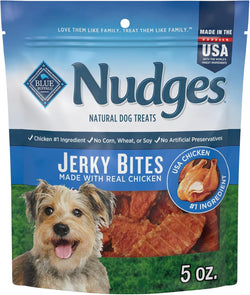 Blue Buffalo Nudges Jerky Bites Dog Treats 5-oz Bag, Made in USA with Natural Chicken Ingredients