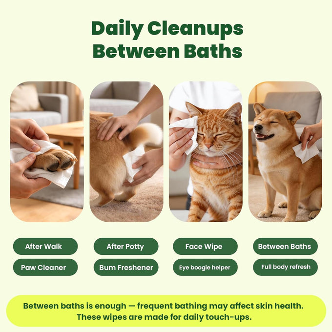 unscented-dog-and-cat-wipes-hypoallergenic-pH-balanced-all-natural-plant-fiber-4x50-packs