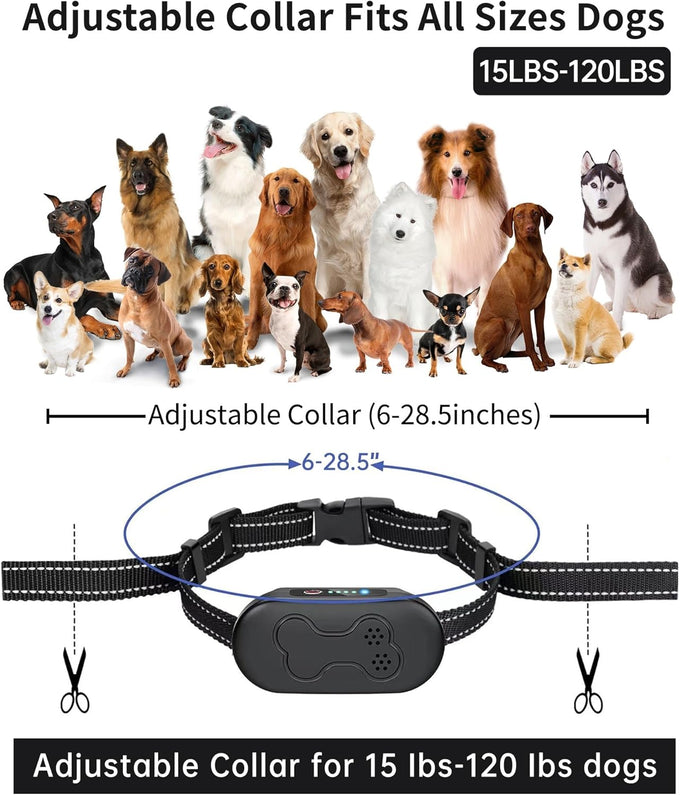 Dog training collar with remote, waterproof, adjustable control, beep and vibration modes, 2000FT range, rechargeable, fits small medium large dogs 15–120 lbs (Black)