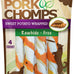 pork chomps roasted pork skin dog chews, 6 inch twists, 15 count - healthy, delicious, low fat, high protein
