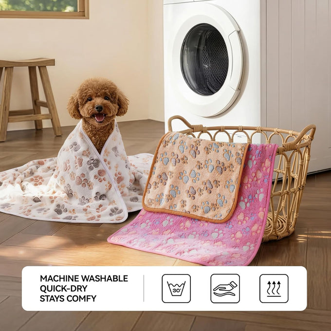 linenlux 1 pack 3 soft fleece dog blankets for puppy cat pet throw 23x16 inches coral velvet