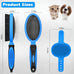 2PCS pet grooming tools - double-sided brush for shedding and bathing - suitable for short/long haired dogs cats and horses - pet supplies (blue)
