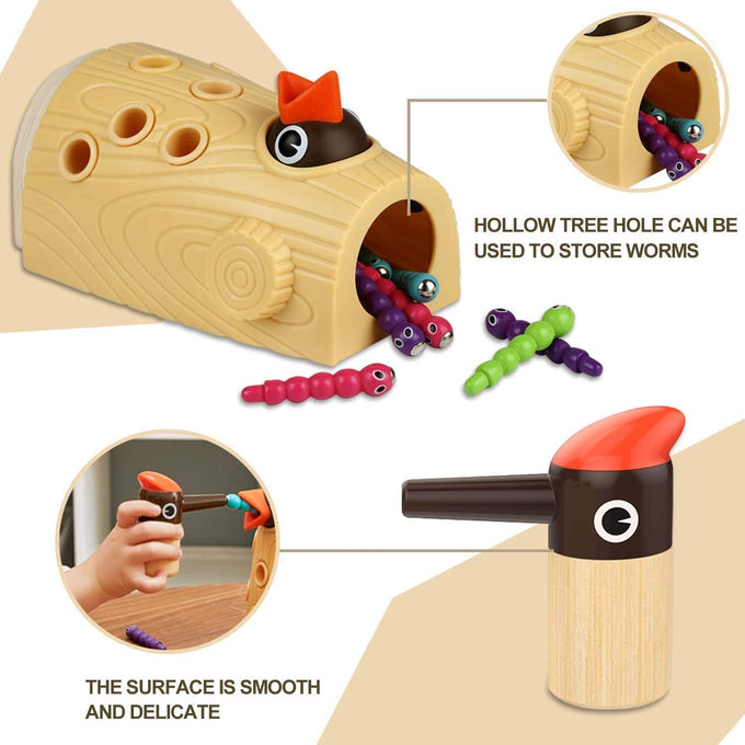top bright montessori woodpecker worm toy for 2 year old girls and boys fine motor skills development