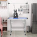 36 inch foldable dog grooming table with adjustable arm blue maximum capacity 330lbs
