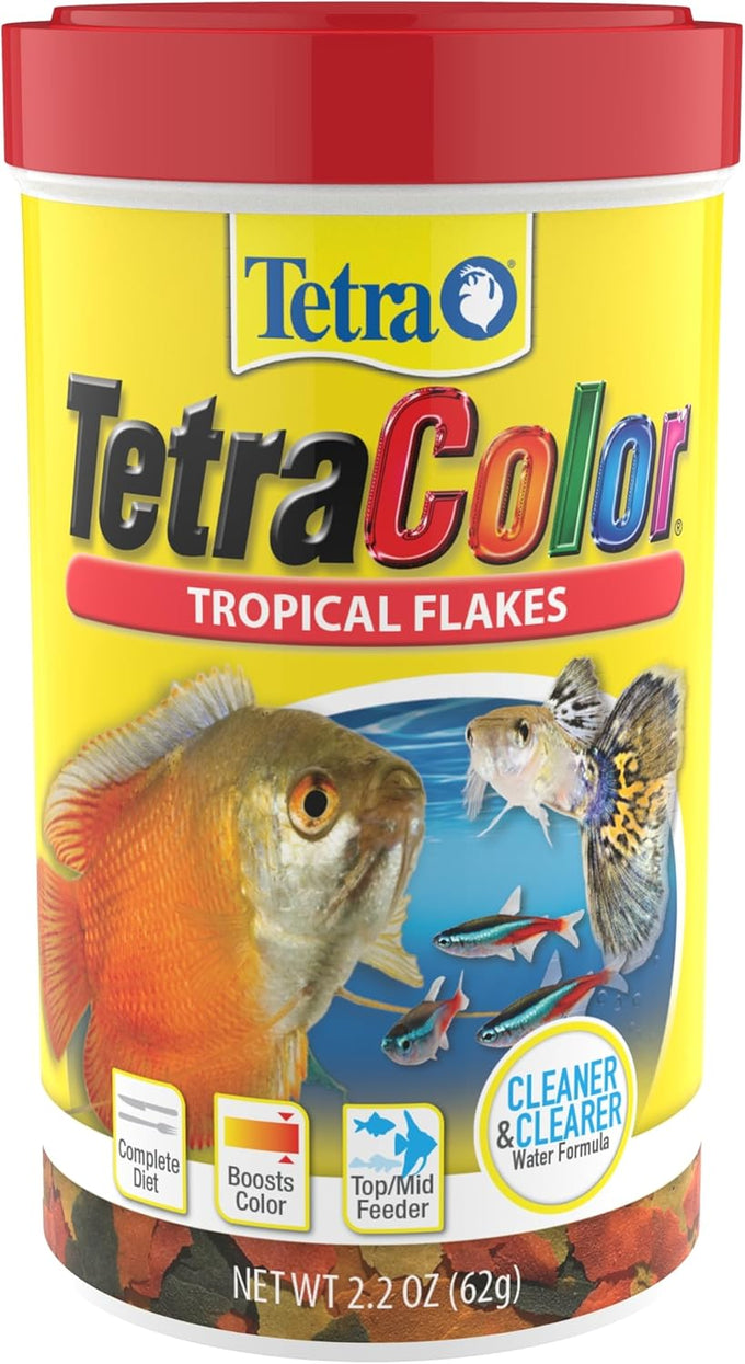 Tetra Tropical Color Flakes, 7.06 oz, nutritionally balanced diet for tropical fish with color enhancing formula