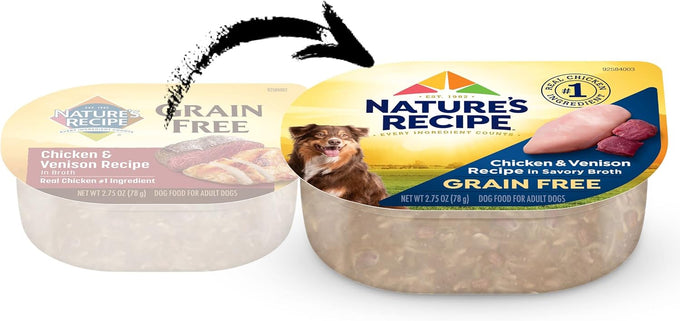 Nature's Recipe Grain-Free Chicken & Venison Wet Dog Food, 2.75oz (12-Pack)